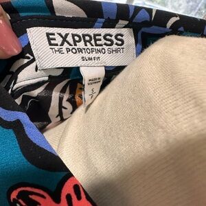 EXPRESS JEWEL TONE FLORAL SHIRT TOP